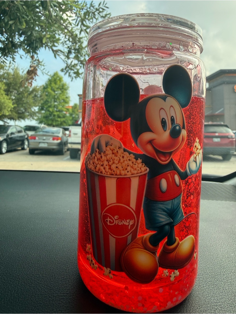 Disney Red Glitter Mickey Mouse Popcorn Jar